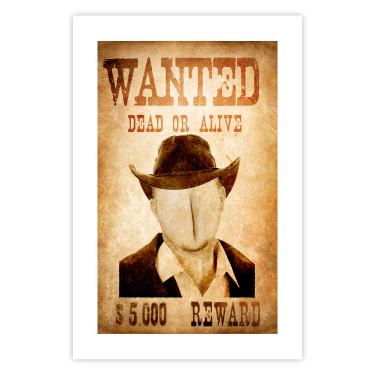 Poster Wanted - captions and faceless human figure on brown paper 123589 additionalImage 25