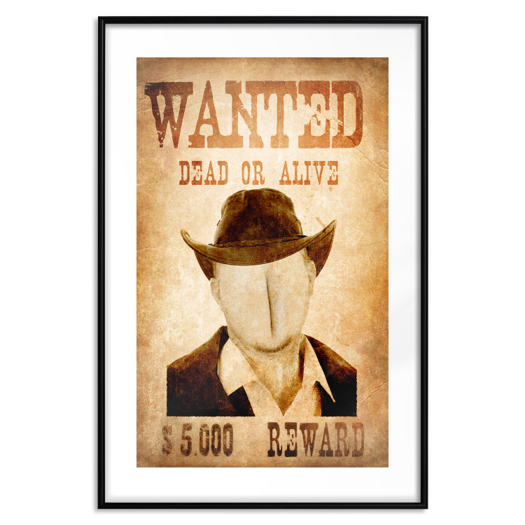 Poster Wanted - captions and faceless human figure on brown paper 123589 additionalImage 17