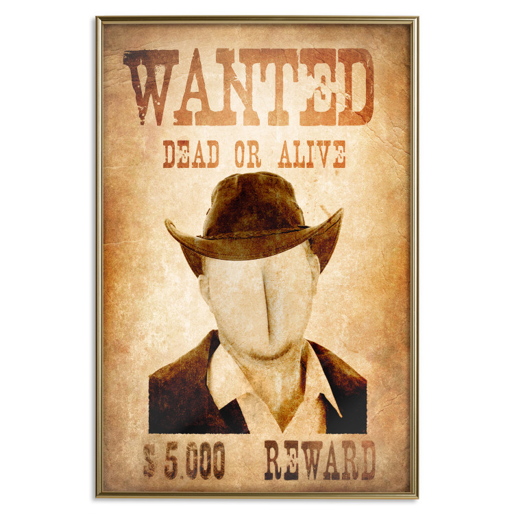 Poster Wanted - captions and faceless human figure on brown paper 123589 additionalImage 20
