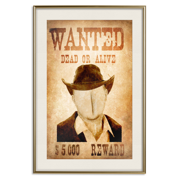 Poster Wanted - captions and faceless human figure on brown paper 123589 additionalImage 19