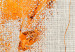 Poster Golden Flora - orange autumn leaf on grey fabric texture 123789 additionalThumb 8