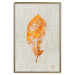 Poster Golden Flora - orange autumn leaf on grey fabric texture 123789 additionalThumb 16