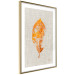 Poster Golden Flora - orange autumn leaf on grey fabric texture 123789 additionalThumb 6