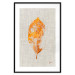 Poster Golden Flora - orange autumn leaf on grey fabric texture 123789 additionalThumb 15