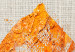 Poster Golden Flora - orange autumn leaf on grey fabric texture 123789 additionalThumb 9