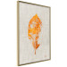 Poster Golden Flora - orange autumn leaf on grey fabric texture 123789 additionalThumb 12