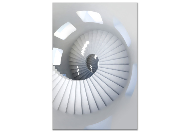 Canvas Stone, spiral stairs - a photograph of architecture in white 123889
