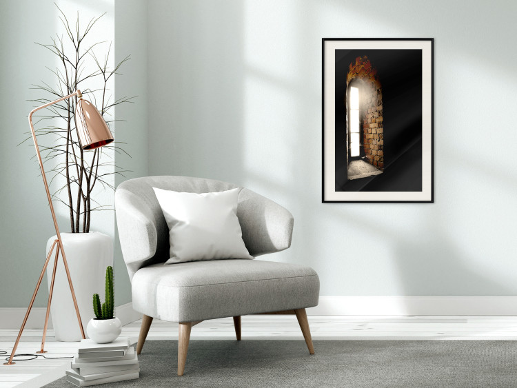 Wall Poster Light in the Wall - architecture of ancient small brick window 124389 additionalImage 22