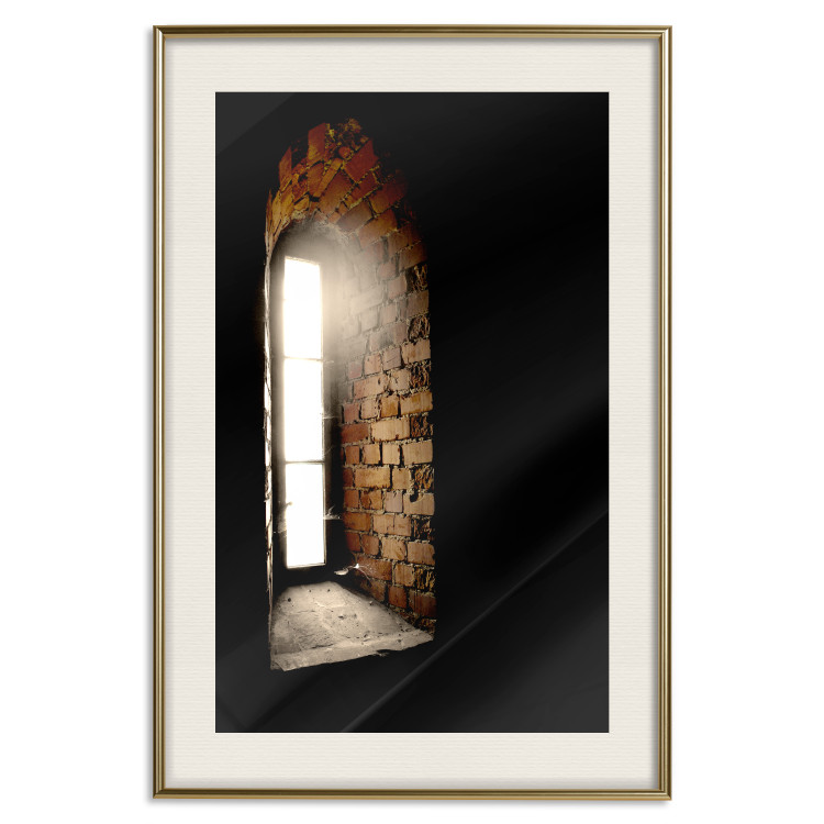Wall Poster Light in the Wall - architecture of ancient small brick window 124389 additionalImage 19