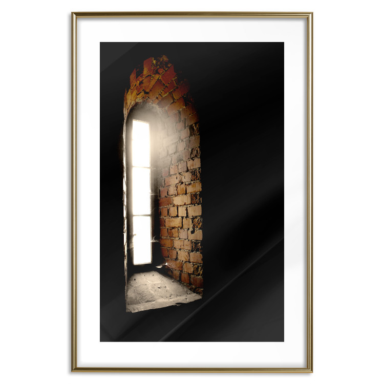 Wall Poster Light in the Wall - architecture of ancient small brick window 124389 additionalImage 16