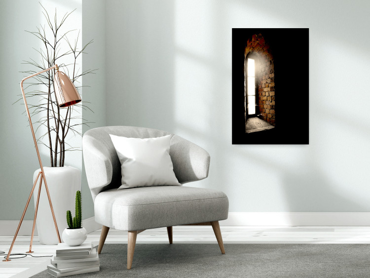 Wall Poster Light in the Wall - architecture of ancient small brick window 124389 additionalImage 17