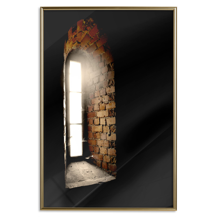 Wall Poster Light in the Wall - architecture of ancient small brick window 124389 additionalImage 16