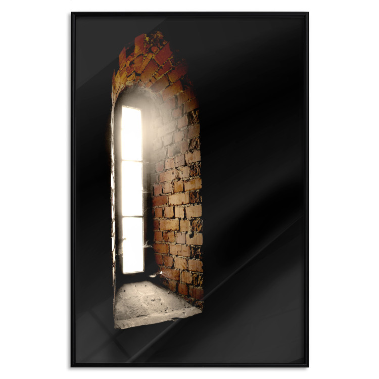 Wall Poster Light in the Wall - architecture of ancient small brick window 124389 additionalImage 18