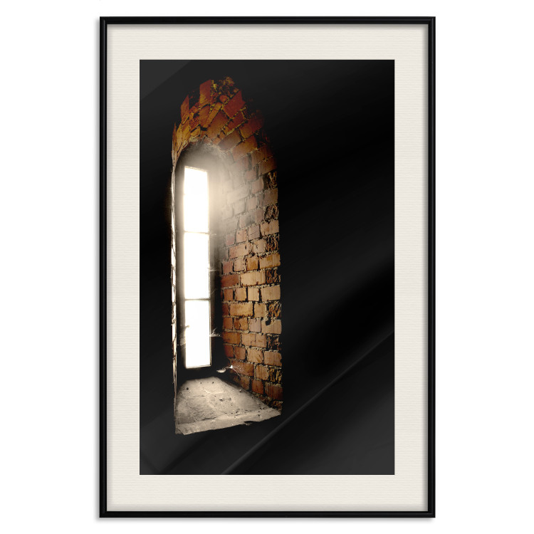 Wall Poster Light in the Wall - architecture of ancient small brick window 124389 additionalImage 18
