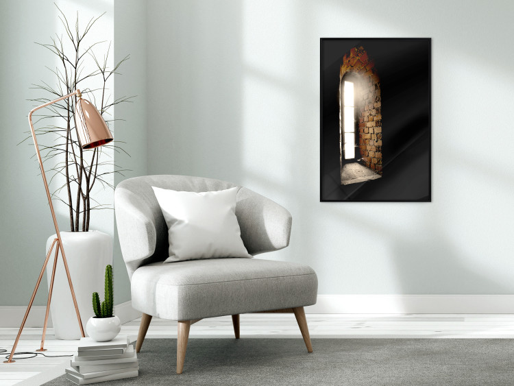 Wall Poster Light in the Wall - architecture of ancient small brick window 124389 additionalImage 7