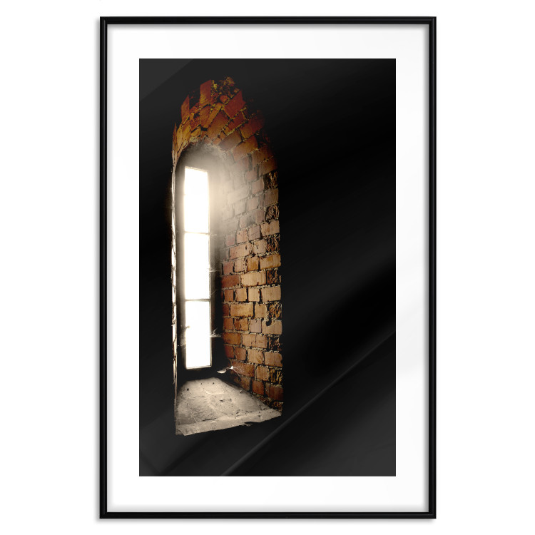 Wall Poster Light in the Wall - architecture of ancient small brick window 124389 additionalImage 15