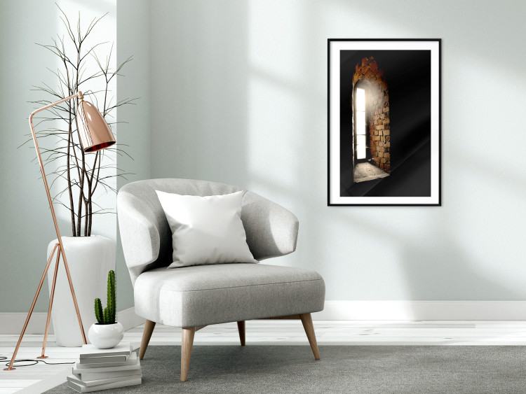 Wall Poster Light in the Wall - architecture of ancient small brick window 124389 additionalImage 9
