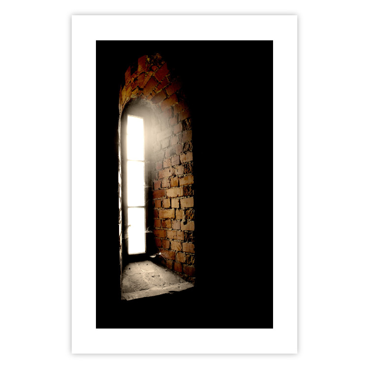 Wall Poster Light in the Wall - architecture of ancient small brick window 124389 additionalImage 25