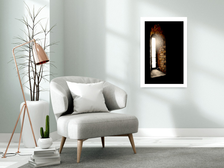Wall Poster Light in the Wall - architecture of ancient small brick window 124389 additionalImage 8