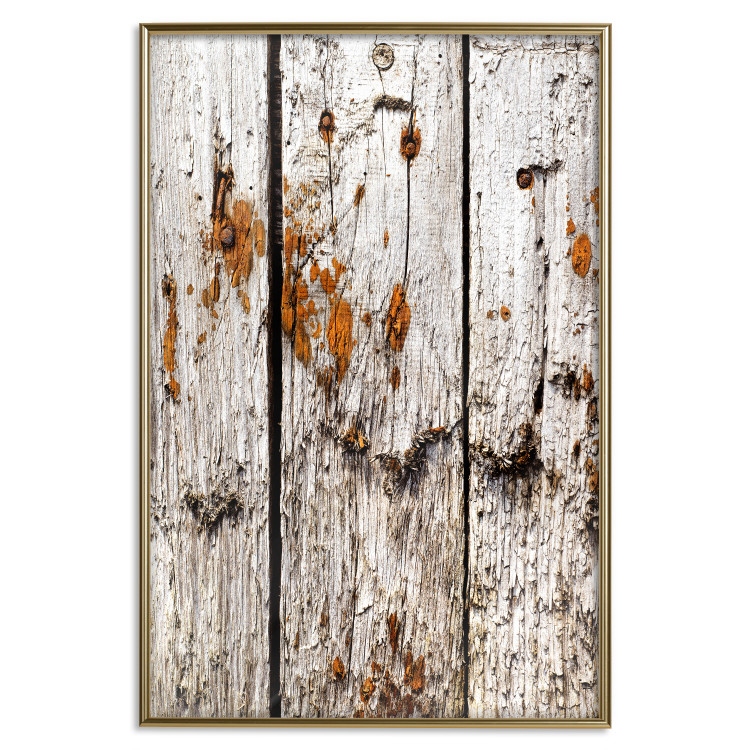 Poster Timeless Tale - texture of wooden planks with brown dust 124489 additionalImage 20