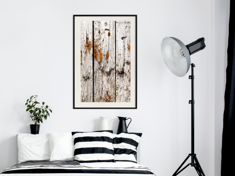 Poster Timeless Tale - texture of wooden planks with brown dust 124489 additionalImage 22