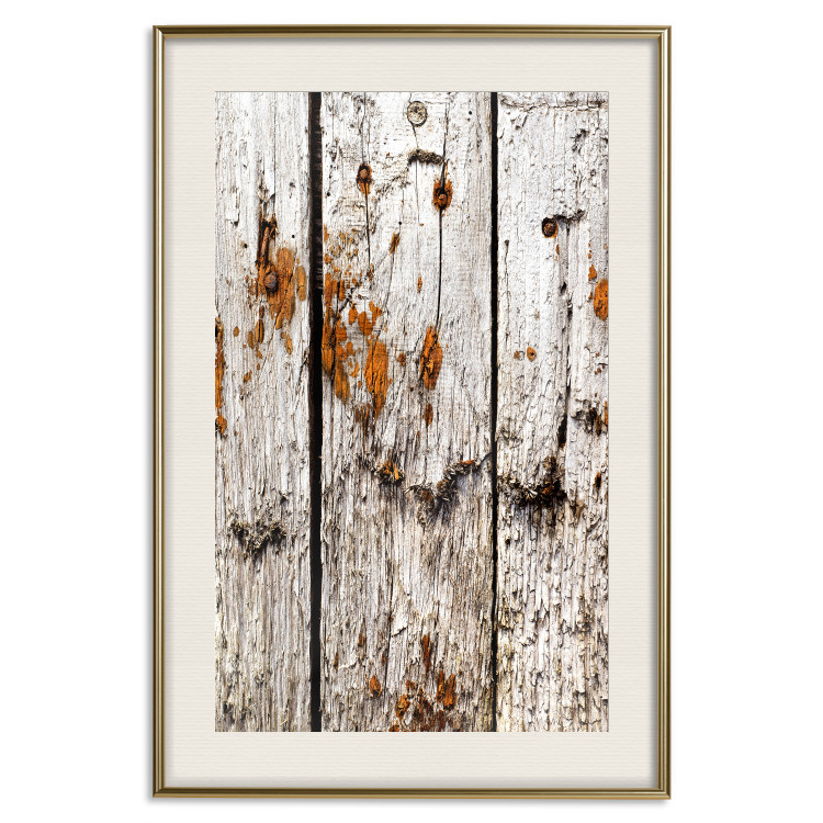 Poster Timeless Tale - texture of wooden planks with brown dust 124489 additionalImage 19