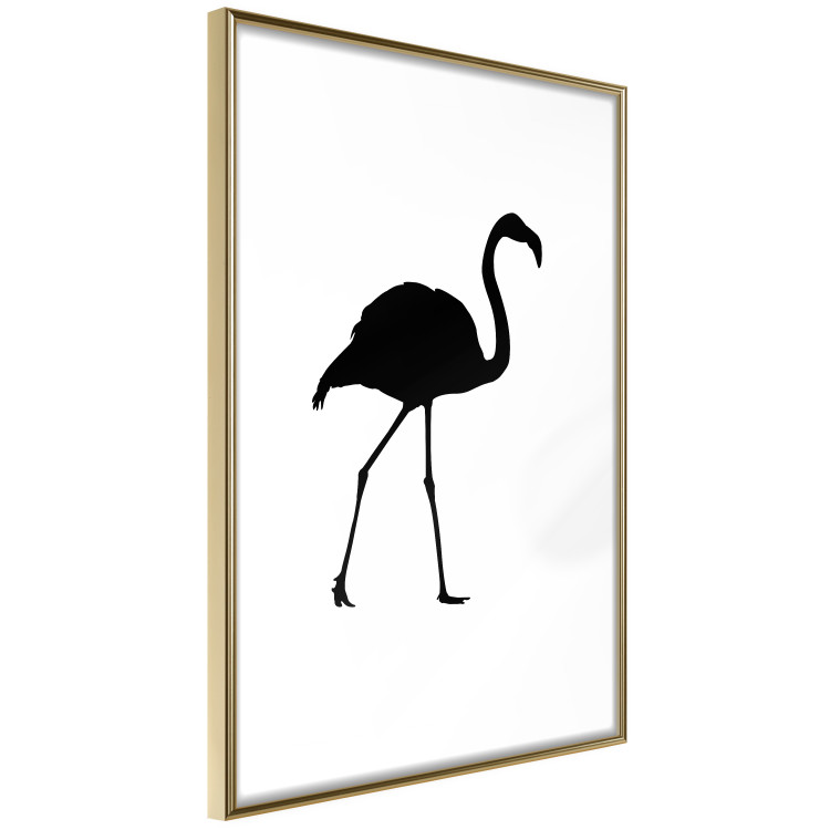 Poster Black Flamingo - figure of a black bird on a contrasting white background 125089 additionalImage 6