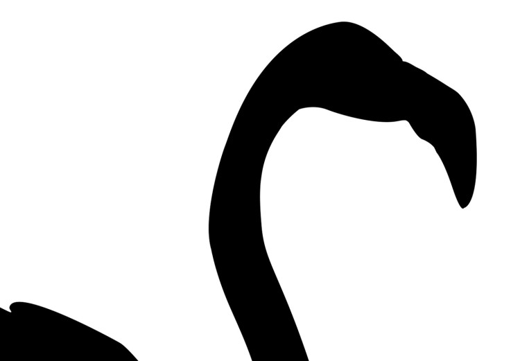 Poster Black Flamingo - figure of a black bird on a contrasting white background 125089 additionalImage 9