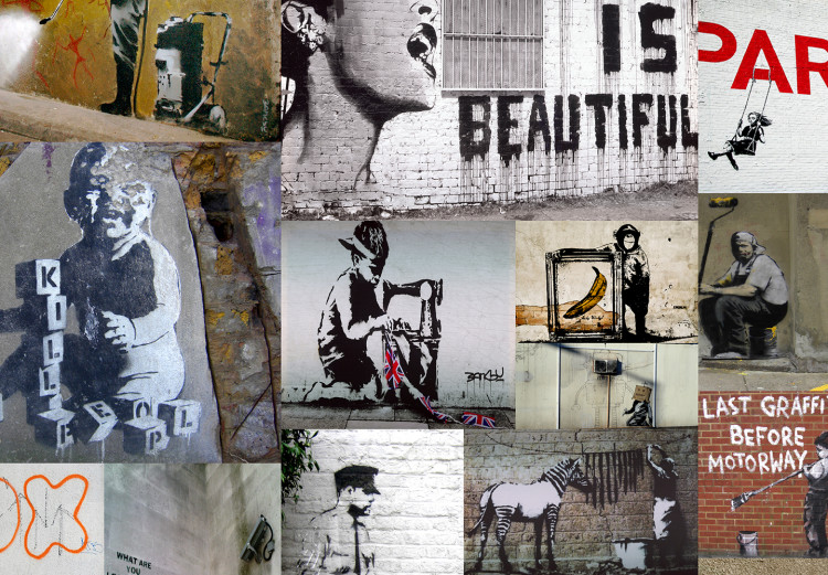 Large canvas print Art of Collage: Banksy [Large Format] 125689 additionalImage 4