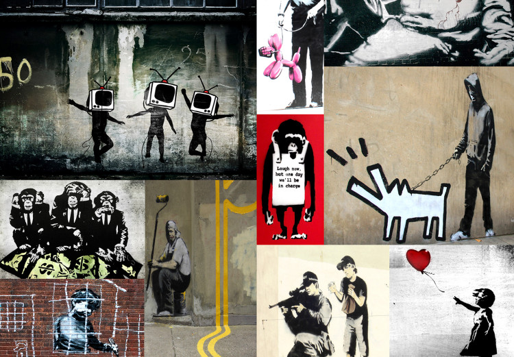 Large canvas print Art of Collage: Banksy [Large Format] 125689 additionalImage 5