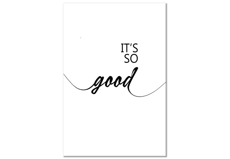 Canvas Print Black English It's so good sign - minimalistic on a white background 125789