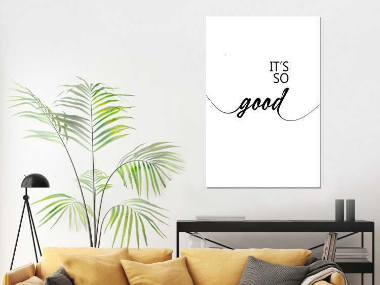 Canvas Print Black English It's so good sign - minimalistic on a white background 125789 additionalImage 3