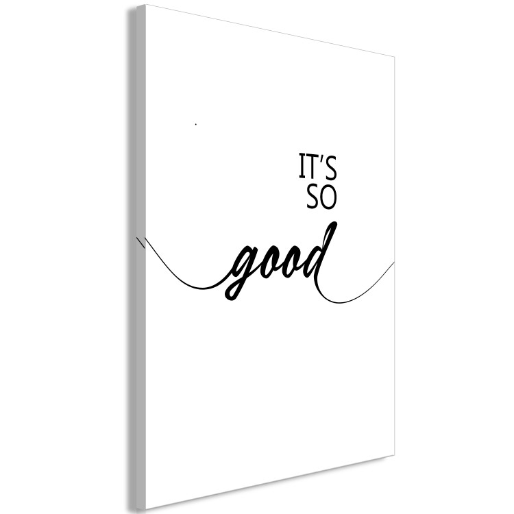 Canvas Print Black English It's so good sign - minimalistic on a white background 125789 additionalImage 2