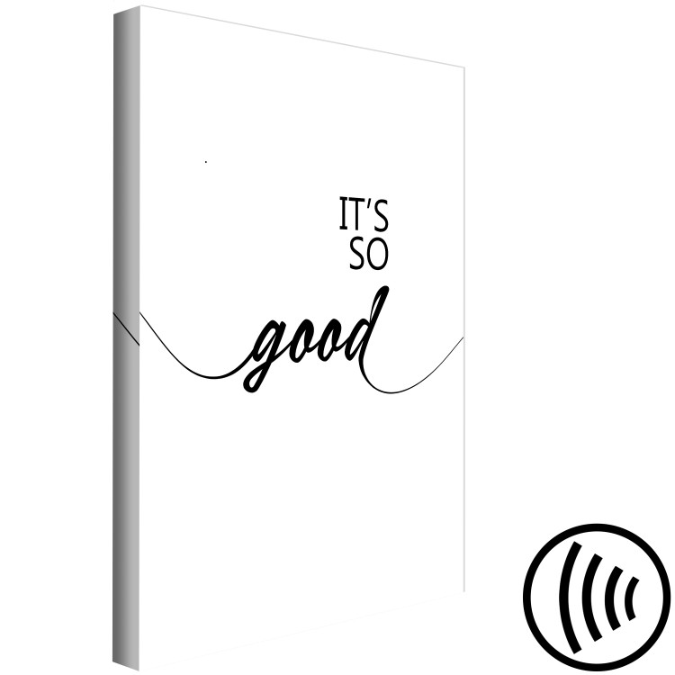 Canvas Print Black English It's so good sign - minimalistic on a white background 125789 additionalImage 6
