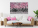 Canvas Print Magnolia Park (1-part) wide - pink flowers in a gray setting 128789 additionalThumb 3