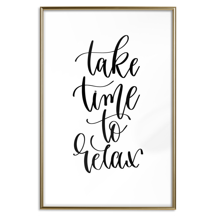Wall Poster Take Time to Relax - black English text on white background 129589 additionalImage 25