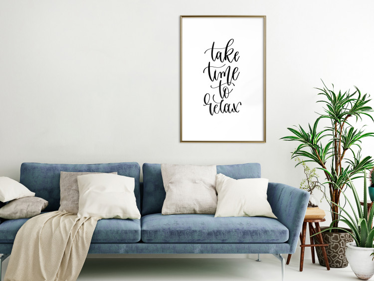 Wall Poster Take Time to Relax - black English text on white background 129589 additionalImage 13