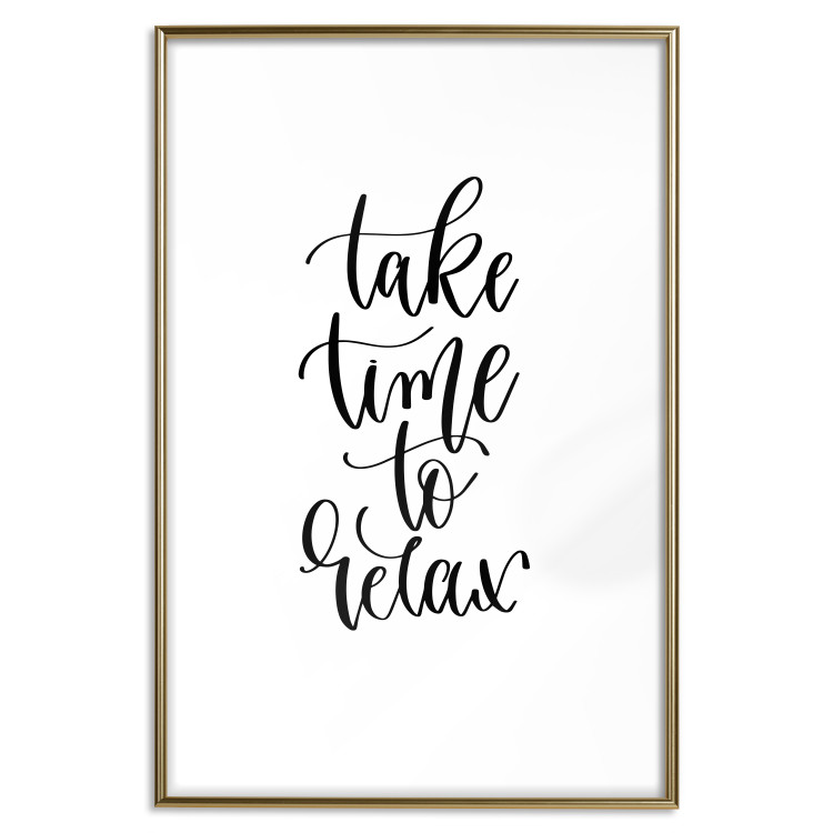 Wall Poster Take Time to Relax - black English text on white background 129589 additionalImage 27