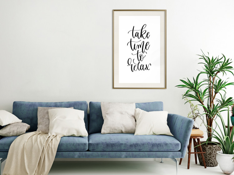Wall Poster Take Time to Relax - black English text on white background 129589 additionalImage 19