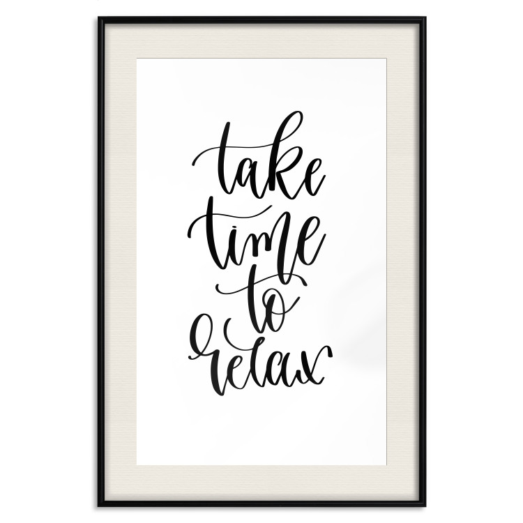 Wall Poster Take Time to Relax - black English text on white background 129589 additionalImage 23