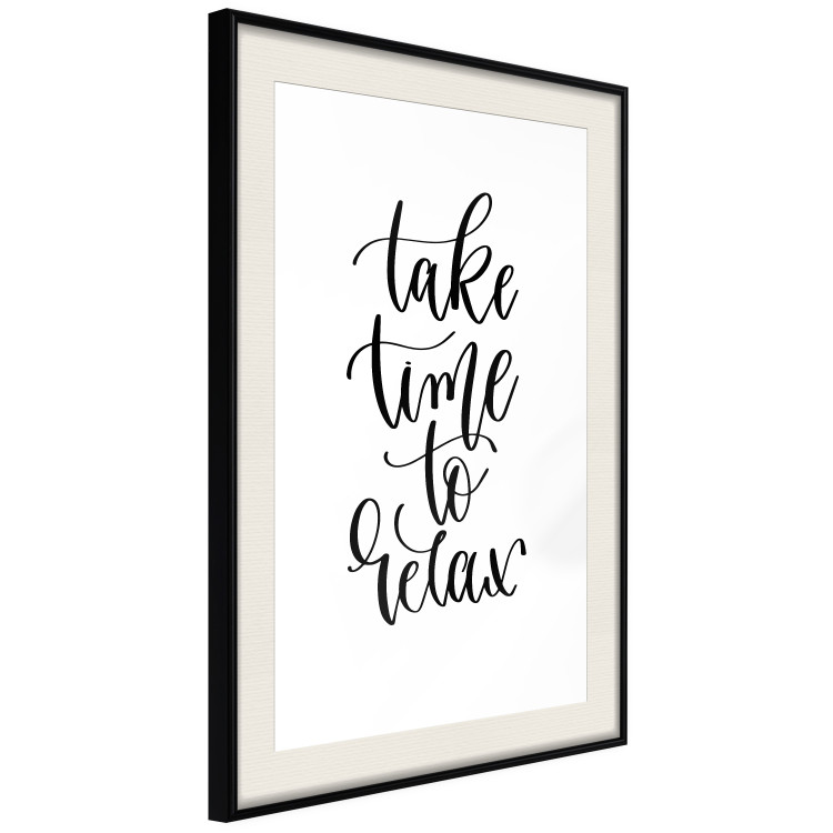 Wall Poster Take Time to Relax - black English text on white background 129589 additionalImage 2