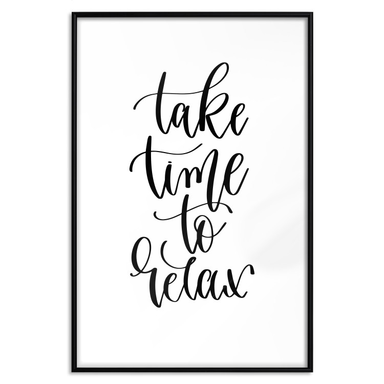 Wall Poster Take Time to Relax - black English text on white background 129589 additionalImage 26
