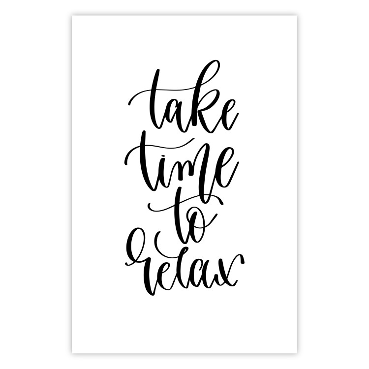 Wall Poster Take Time to Relax - black English text on white background 129589