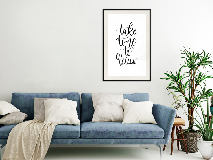 Wall Poster Take Time to Relax - black English text on white background 129589 additionalImage 18