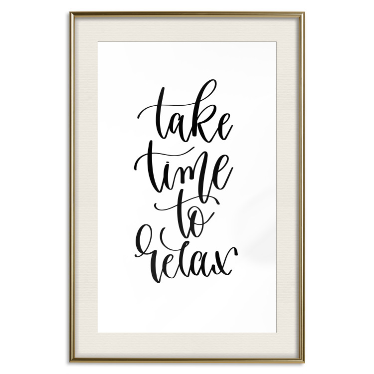 Wall Poster Take Time to Relax - black English text on white background 129589 additionalImage 21