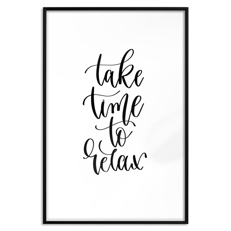 Wall Poster Take Time to Relax - black English text on white background 129589 additionalImage 16