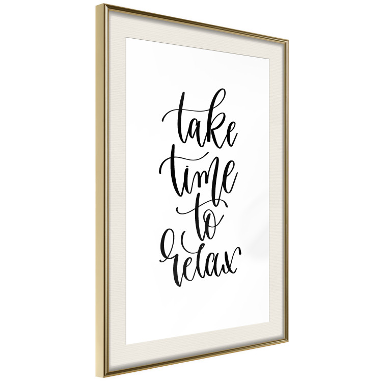 Wall Poster Take Time to Relax - black English text on white background 129589 additionalImage 3