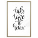 Wall Poster Take Time to Relax - black English text on white background 129589 additionalThumb 25