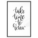 Wall Poster Take Time to Relax - black English text on white background 129589 additionalThumb 26