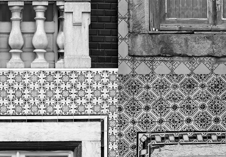 Poster Patterned Windows - black and white window photography in an abstract style 129789 additionalImage 10